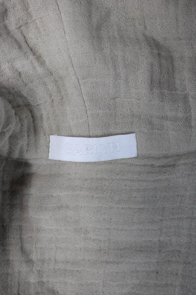 Sablyn Womens Beige Coatigan Long Sleeve Cotton Modal Classic Size S