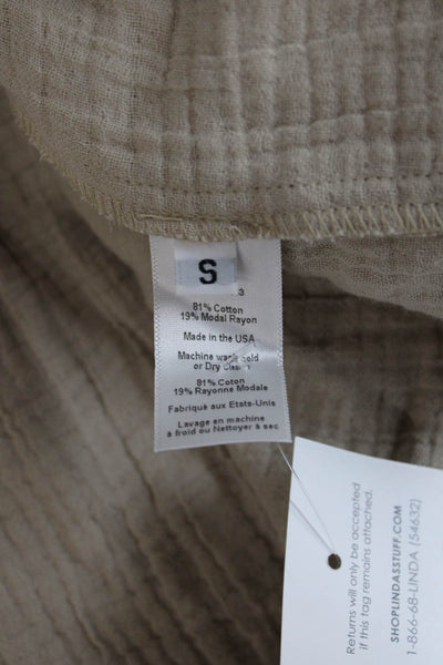 Sablyn Womens Beige Coatigan Long Sleeve Cotton Modal Classic Size S