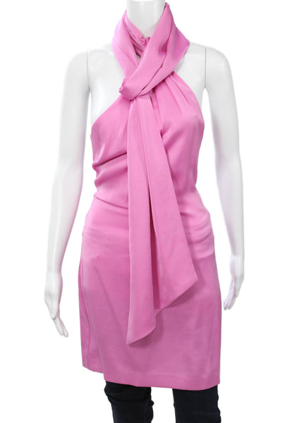 One 33 Social Women Sheath Dress Pink Sleeveless Tie Polyester Size 2
