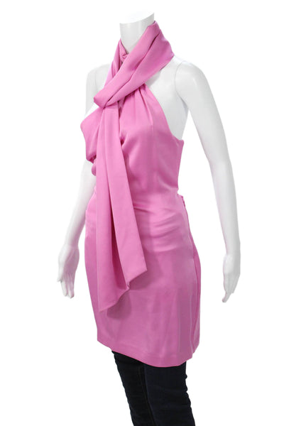 One 33 Social Women Sheath Dress Pink Sleeveless Tie Polyester Size 2