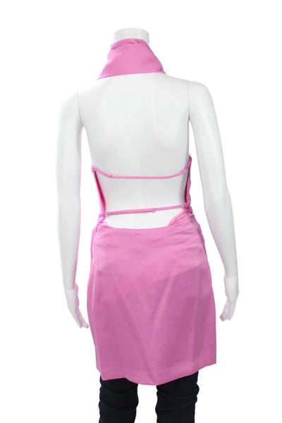 One 33 Social Women Sheath Dress Pink Sleeveless Tie Polyester Size 2
