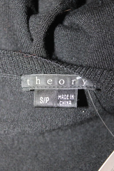 Theory Unisex Black Wool Blend Pullover Sweater 3/4 Sleeve Round Neck Size S