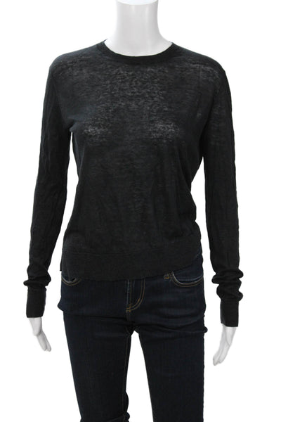 Theory Unisex Pullover Sweater Black Crew Neck Long Sleeve Size S