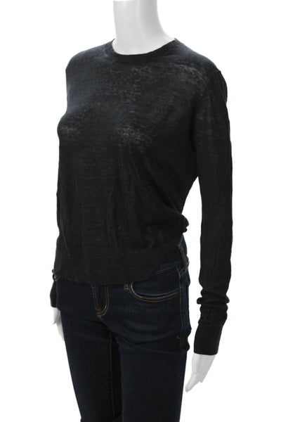Theory Unisex Pullover Sweater Black Crew Neck Long Sleeve Size S