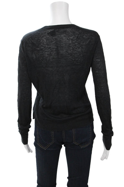 Theory Unisex Pullover Sweater Black Crew Neck Long Sleeve Size S