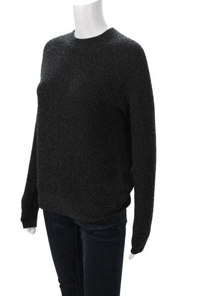 Theory Unisex Pullover Sweater Black Crew Neck Long Sleeve Wool Blend Size S