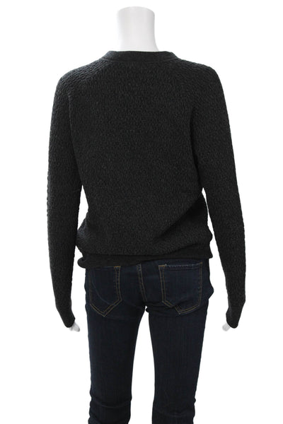 Theory Unisex Pullover Sweater Black Crew Neck Long Sleeve Wool Blend Size S