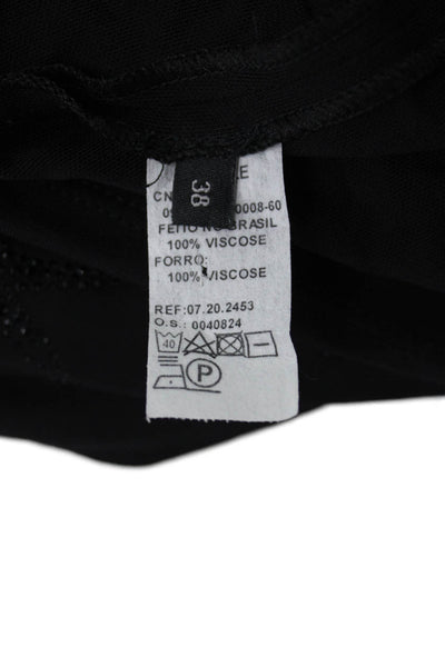 Animale Women Mini Slip Dress Black Viscose Sleeveless Knee Length Size 38