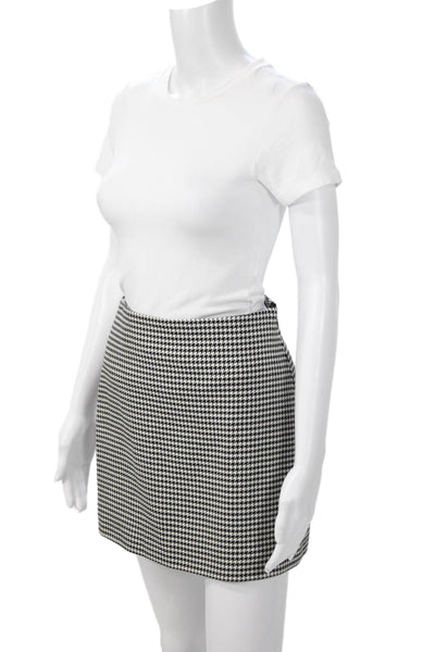 Toccin Womens Black Checked Polyester Mini Pencil Skirt Size 2