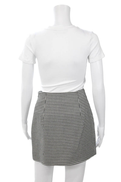 Toccin Womens Black Checked Polyester Mini Pencil Skirt Size 2