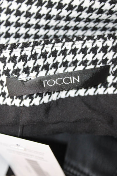 Toccin Womens Black Checked Polyester Mini Pencil Skirt Size 2