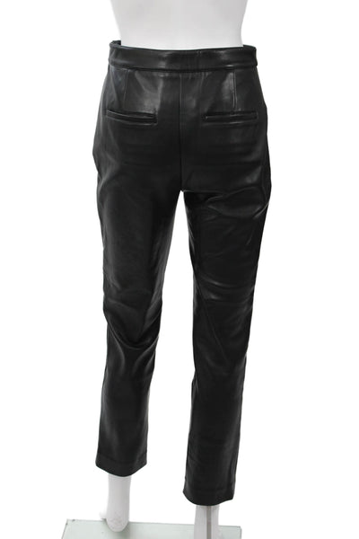 Toccin Women Ankle Cropped Dress Pants Black Polyester Spandex Size 0