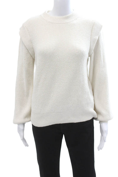 Who What Wear Unisex White Crew Neck Pullover Sweater Long Sleeve Size M