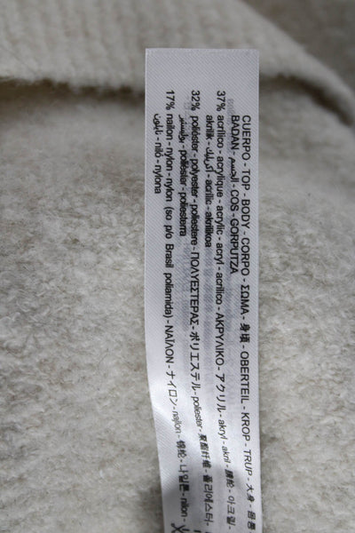 Zara Unisex Cardigan White Button Front Long Sleeve Round Neck Size M