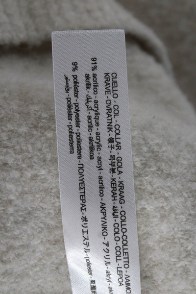 Zara Unisex Cardigan White Button Front Long Sleeve Round Neck Size M