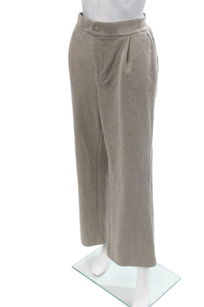Varley Womens Cropped Striped Beige Pants Size L