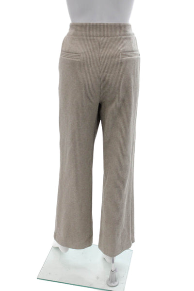 Varley Womens Cropped Striped Beige Pants Size L