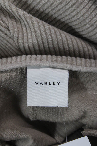 Varley Womens Cropped Striped Beige Pants Size L