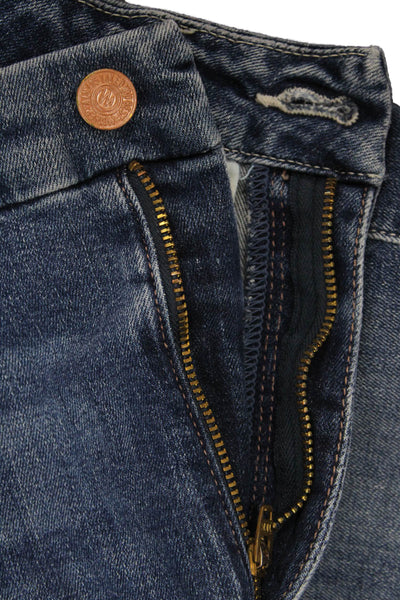 Mother Women Dark Blue Ankle Cropped Skinny Jeans Mid Rise Size 26