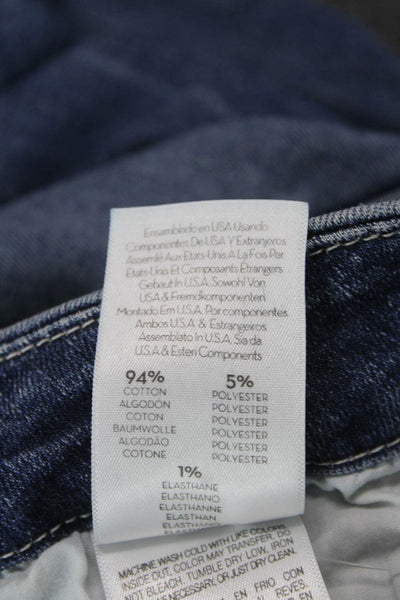 Mother Women Dark Blue Ankle Cropped Skinny Jeans Mid Rise Size 26