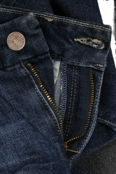 Mother Womens Ankle Skinny Jeans Dark Blue Mid Rise Button Size 25