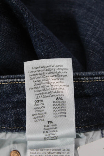 Mother Womens Ankle Skinny Jeans Dark Blue Mid Rise Button Size 25