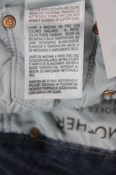 Mother Womens Ankle Skinny Jeans Dark Blue Mid Rise Button Size 25