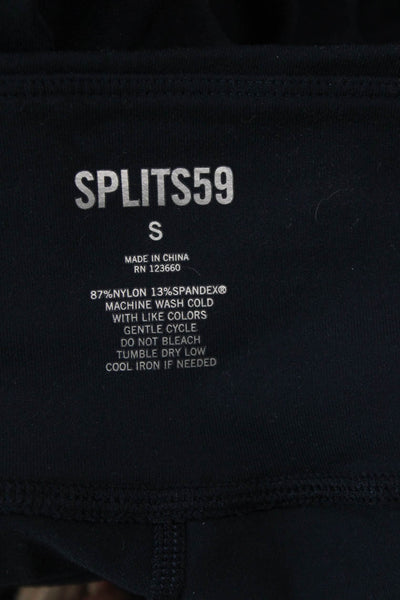 Splits59 Women Black Cropped Leggings Size S