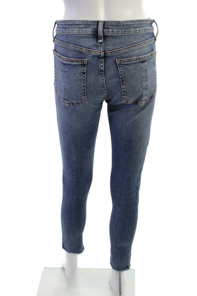 Rag & Bone Womens Ankle Skinny Jeans Blue Button Mid Rise Size 26
