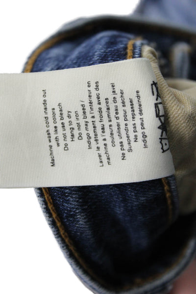 Rag & Bone Womens Ankle Skinny Jeans Blue Button Mid Rise Size 26