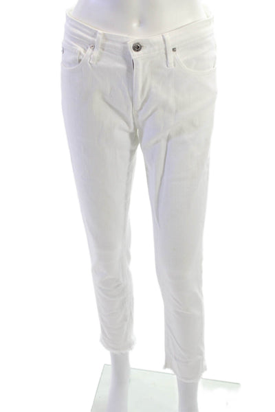 AG Adriano Goldschmied Womens Ankle Cropped White Pants Size 26