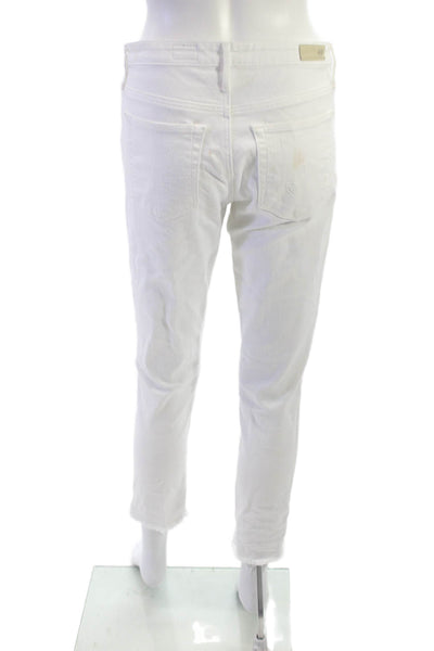 AG Adriano Goldschmied Womens Ankle Cropped White Pants Size 26