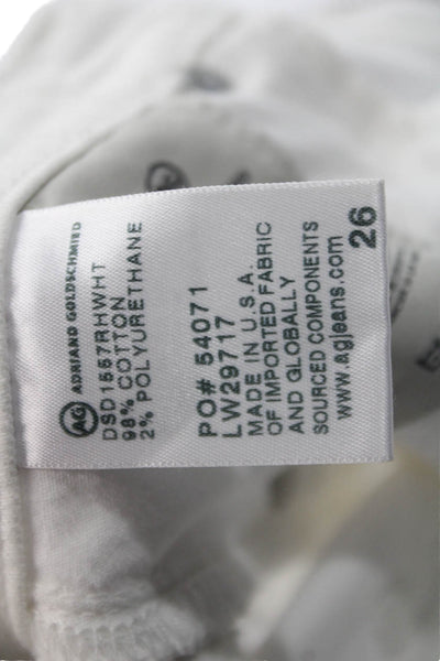 AG Adriano Goldschmied Womens Ankle Cropped White Pants Size 26