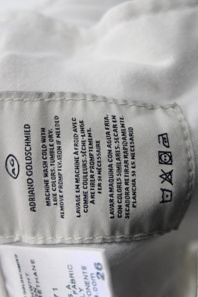 AG Adriano Goldschmied Womens Ankle Cropped White Pants Size 26