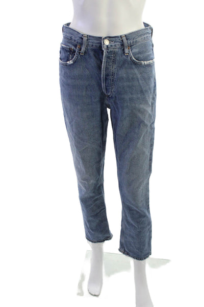 Agolde Unisex Cropped Straight Blue Jeans Size 26
