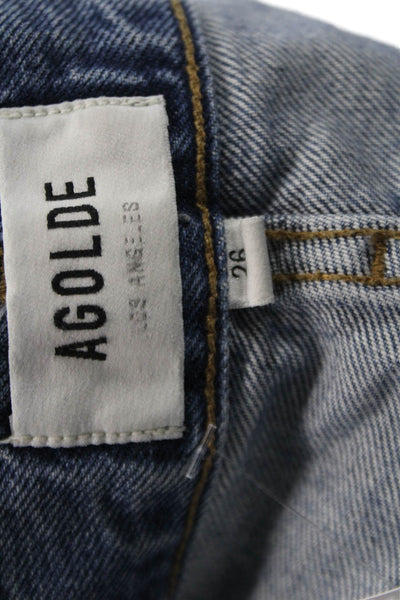 Agolde Unisex Cropped Straight Blue Jeans Size 26