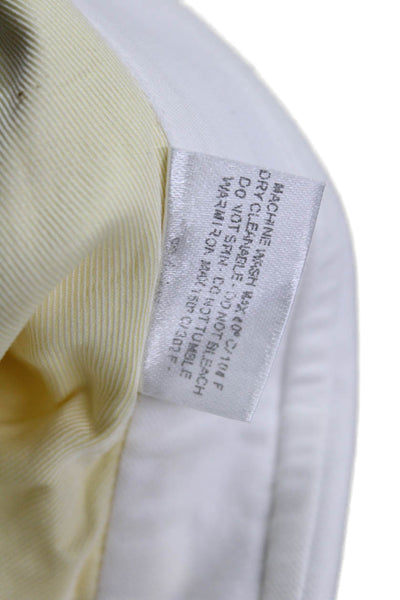 Ermenegildo Zegna Mens Point Collar Dress Shirt Yellow Long Sleeve Size L