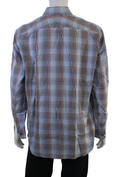 Paul Smith London Mens Point Collar Plaid Black Button-Up Long Sleeve Size M