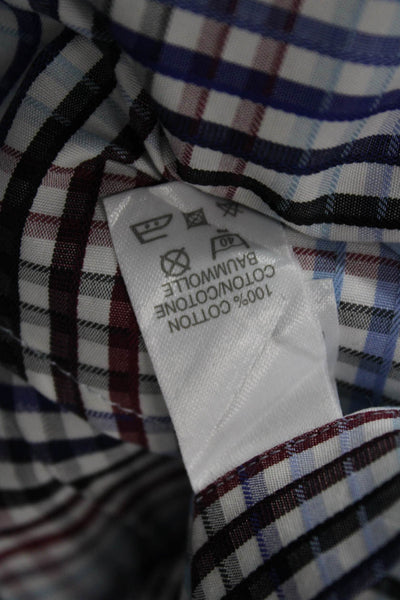 Paul Smith London Mens Point Collar Plaid Black Button-Up Long Sleeve Size M