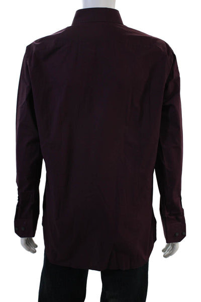Banana Republic Mens Purple Point Collar Long Sleeve Button-Up Shirt Size L