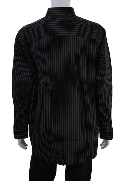 CK Calvin Klein Mens Point Collar Dress Shirt Black Longsleeve Size L