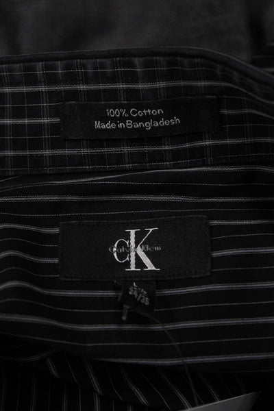 CK Calvin Klein Mens Point Collar Dress Shirt Black Longsleeve Size L