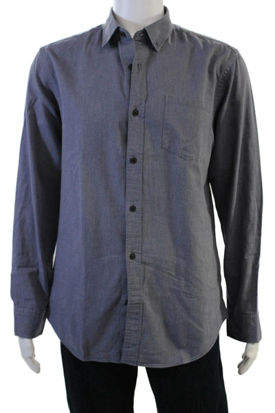 Banana Republic Mens Button-Down Shirt Dark Gray Long Sleeve Cotton Size L