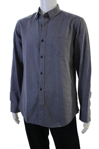 Banana Republic Mens Button-Down Shirt Dark Gray Long Sleeve Cotton Size L
