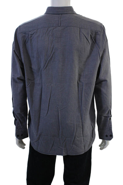 Banana Republic Mens Button-Down Shirt Dark Gray Long Sleeve Cotton Size L
