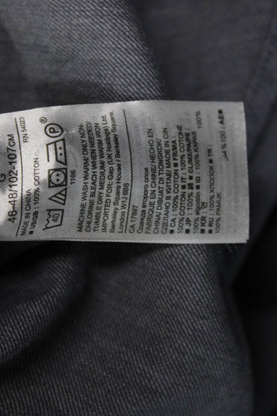 Banana Republic Mens Button-Down Shirt Dark Gray Long Sleeve Cotton Size L