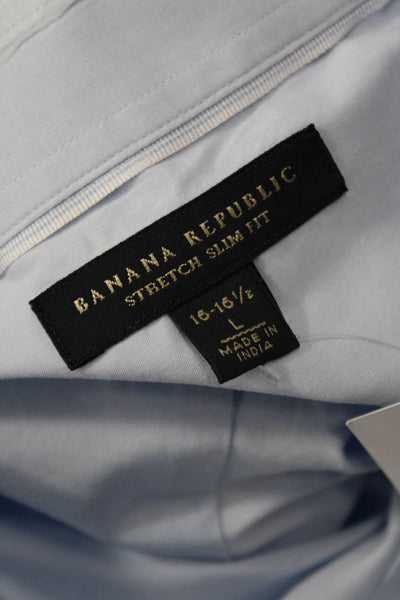 Banana Republic Mens Long Sleeve Point Spread Dress Shirt Light Blue Size L