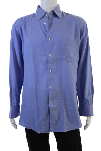 Joseph Abboud Mens Point Blue Dress Shirt Long Sleeve 100% Cotton Size M
