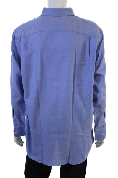 Joseph Abboud Mens Point Blue Dress Shirt Long Sleeve 100% Cotton Size M