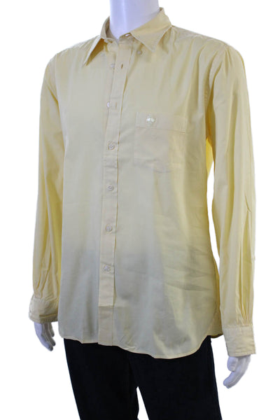 Brooks Brothers Red Fleece Mens Button-Down Yellow Long Sleeve Shirt Size L
